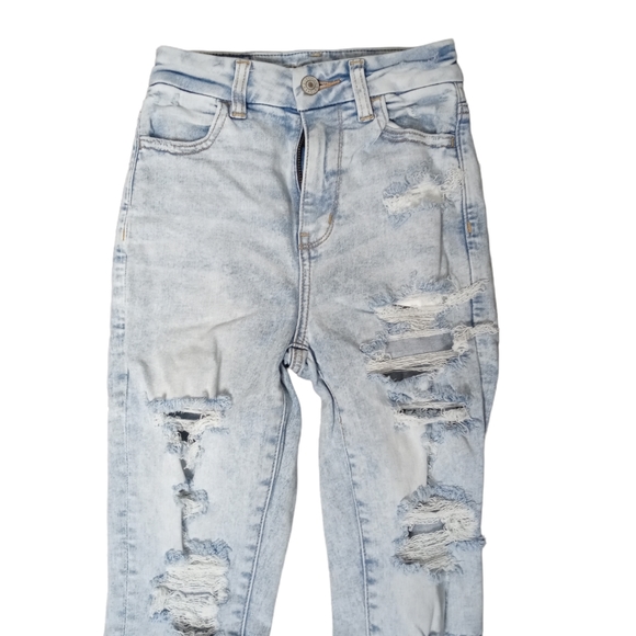 American eagle skinny jeans curvy high waist destressed size 000 - Picture 3 of 6